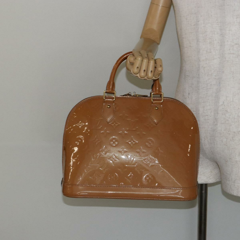 【日本直送】路易威登 Monogram Vernis Alma PM 手提包 米色 M90170 LV 正品 146112-22