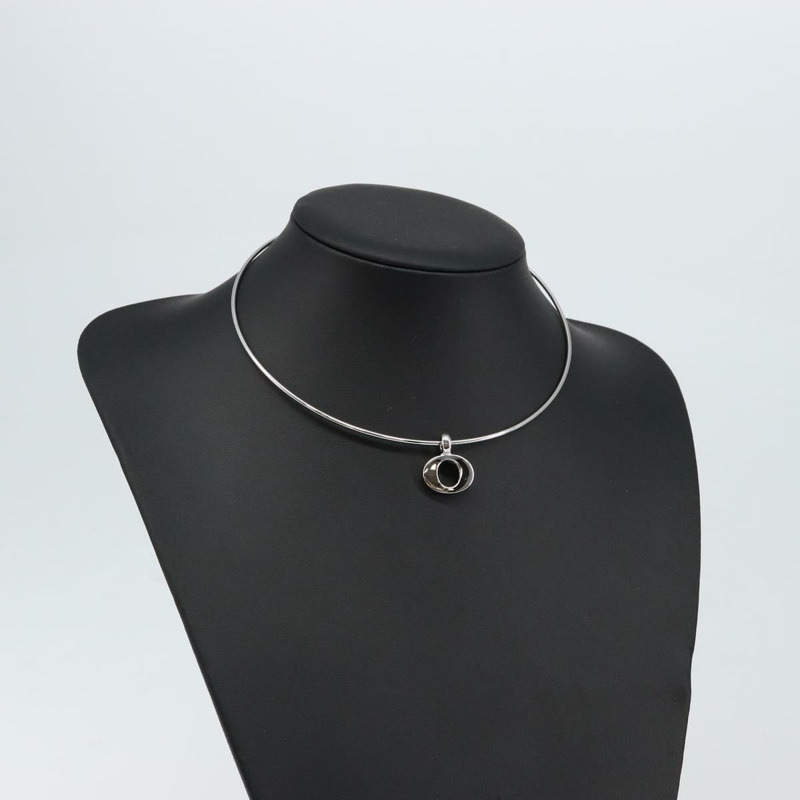 【日本直送】Christian Dior 金屬銀色項鍊 Auth sw1695-7