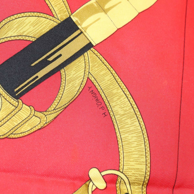 【日本直送】愛馬仕 Carre 90 絲巾「Eperon dor」紅色真絲款，正品 SW1685-7