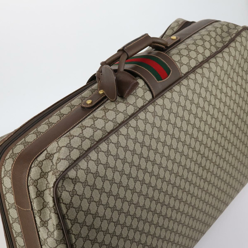 【日本直送】GUCCI GG Supreme Web Sherry Line 旅行包 PVC 米色 金色 正品 146422-5