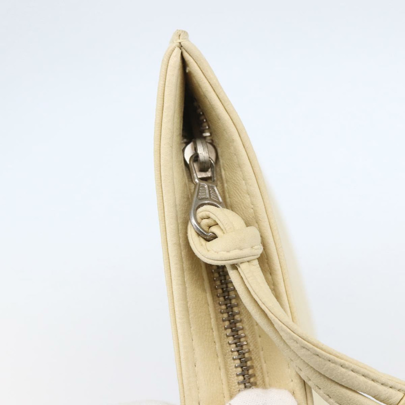 【日本直送】香奈兒山茶花手拿包 羊皮 米色 CC Auth bs29452-7