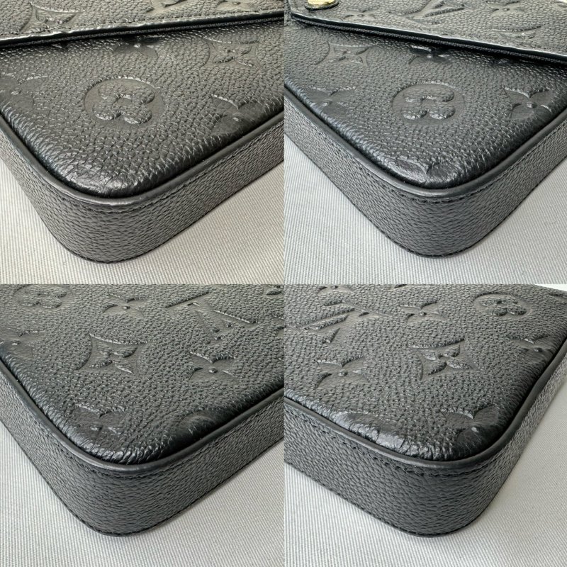 LV 三合一黑壓紋鏈帶包-11