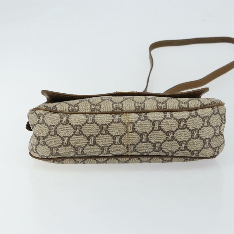 【日本直送】GUCCI GG PLUS帆布單肩包 PVC皮革 米色 正品 th6415-4