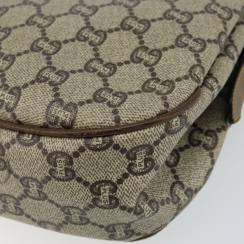 【日本直送】GUCCI GG PLUS帆布單肩包 PVC皮革 米色 正品 th6415-14