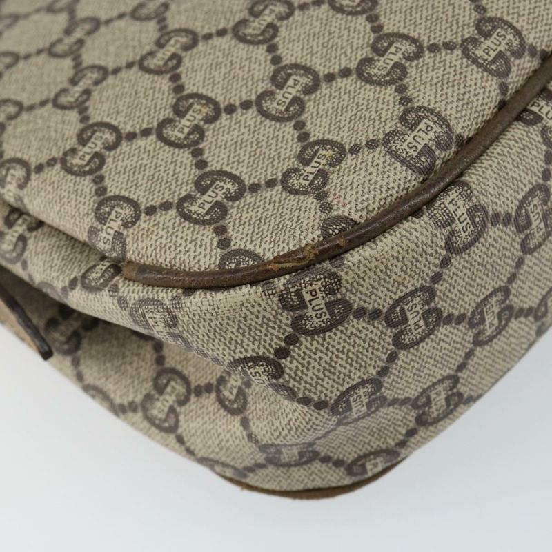【日本直送】GUCCI GG PLUS帆布單肩包 PVC皮革 米色 正品 th6415-15