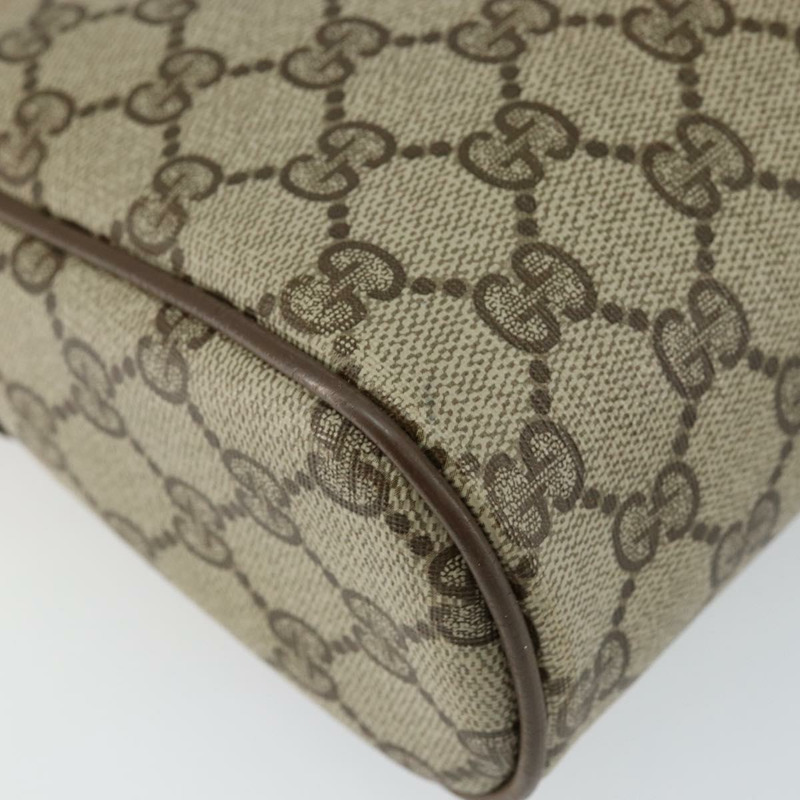 【日本直送】GUCCI GG帆布織帶雪莉線手拿包 PVC皮革 米色/綠色 正品 th6400-13