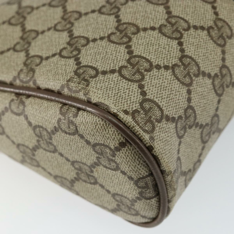 【日本直送】GUCCI GG帆布織帶雪莉線手拿包 PVC皮革 米色/綠色 正品 th6400-15