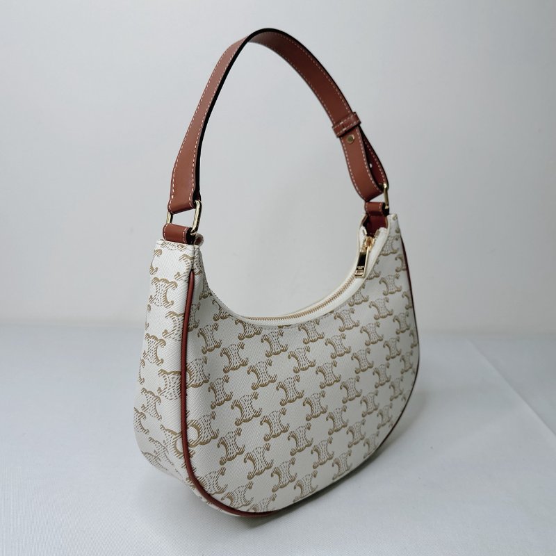 CELINE AVA白色凱旋門腋下包-4