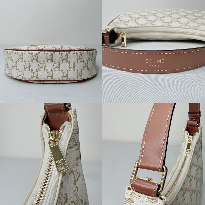 CELINE AVA白色凱旋門腋下包-7