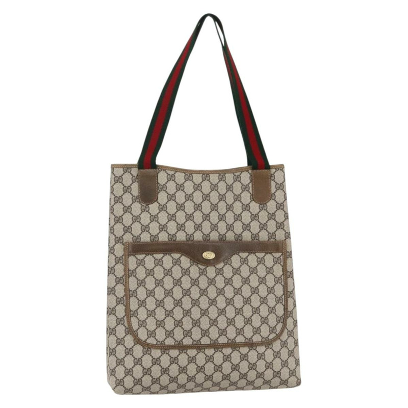【日本直送】GUCCI GG Supreme Web Sherry Line 手提包 PVC 米色 37 02 2140 正品 ep11172-0