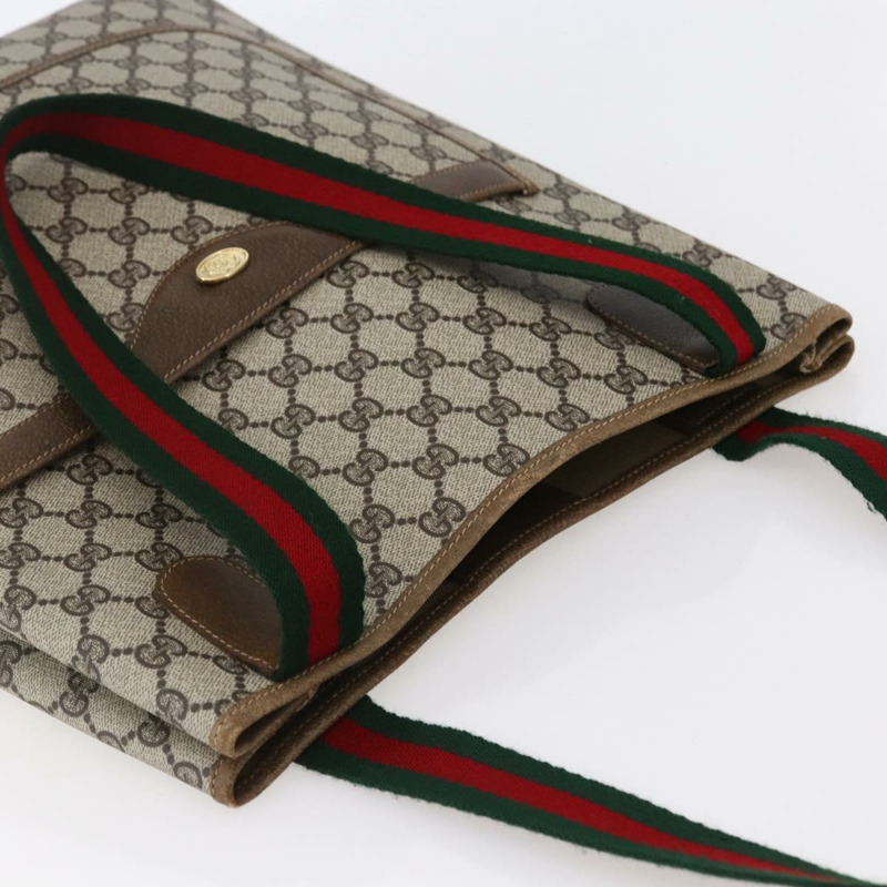 【日本直送】GUCCI GG Supreme Web Sherry Line 手提包 PVC 米色 37 02 2140 正品 ep11172-5