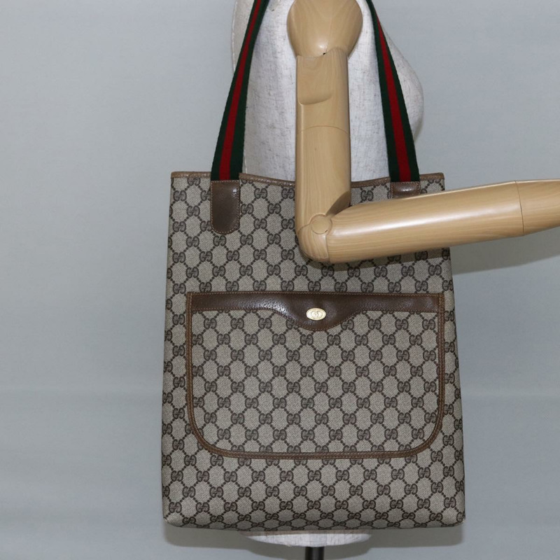 【日本直送】GUCCI GG Supreme Web Sherry Line 手提包 PVC 米色 37 02 2140 正品 ep11172-20