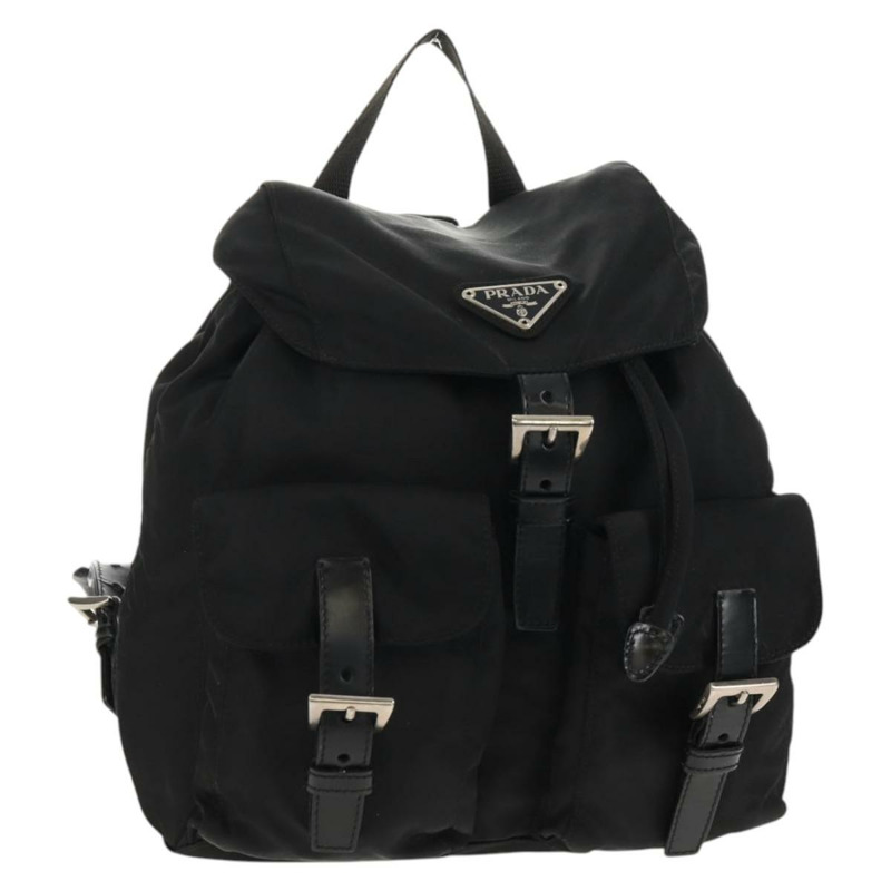 【日本直送】PRADA 雙肩包 尼龍 黑色 銀色 正品 ep11213-0