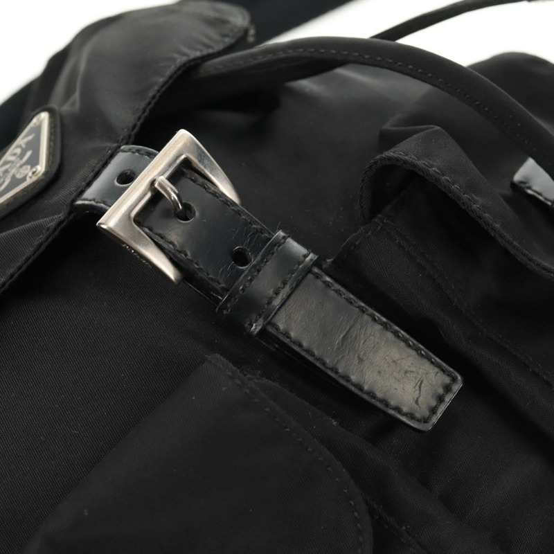 【日本直送】PRADA 雙肩包 尼龍 黑色 銀色 正品 ep11213-8