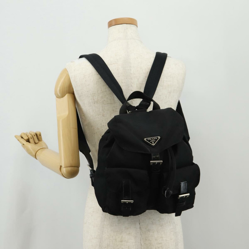 【日本直送】PRADA 雙肩包 尼龍 黑色 銀色 正品 ep11213-31