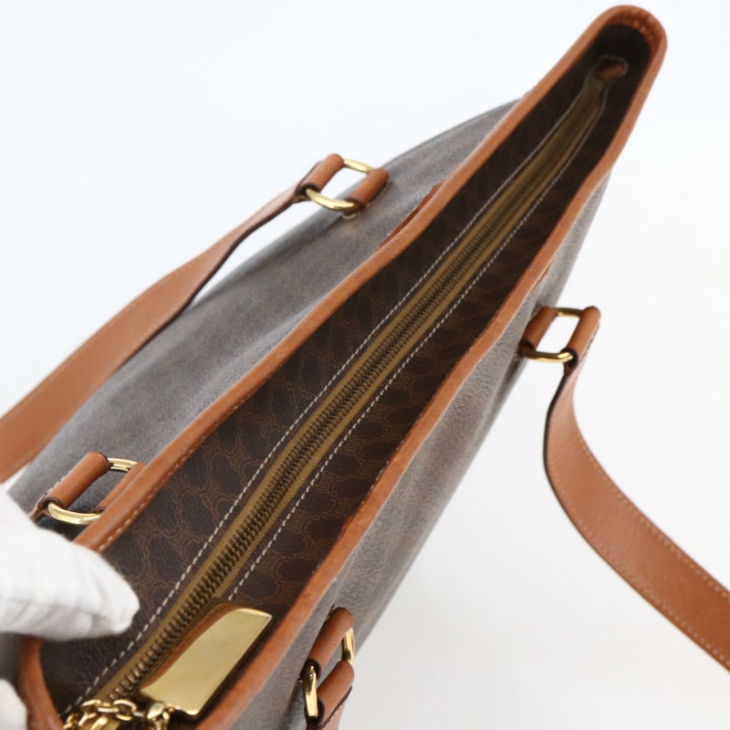 【日本直送】CELINE Macadam帆布托特包 PVC皮革 棕色 金色 正品 ep11109-5