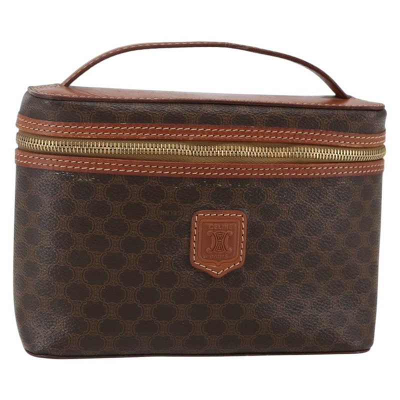 【日本直送】CELINE Macadam帆布化妝包 PVC皮革 棕色 金色 正品 ep11040-0