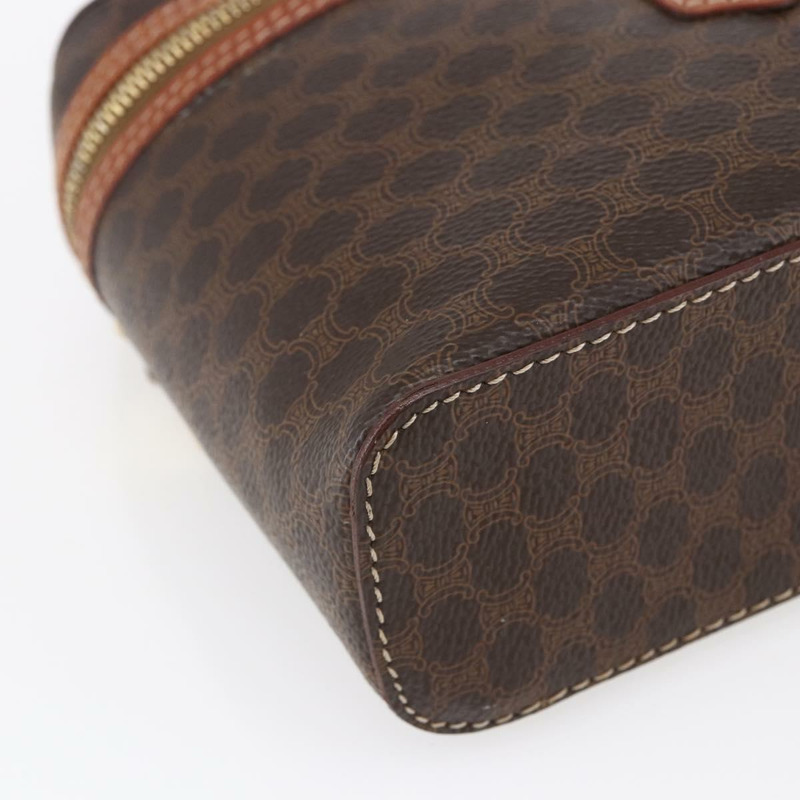 【日本直送】CELINE Macadam帆布化妝包 PVC皮革 棕色 金色 正品 ep11040-13