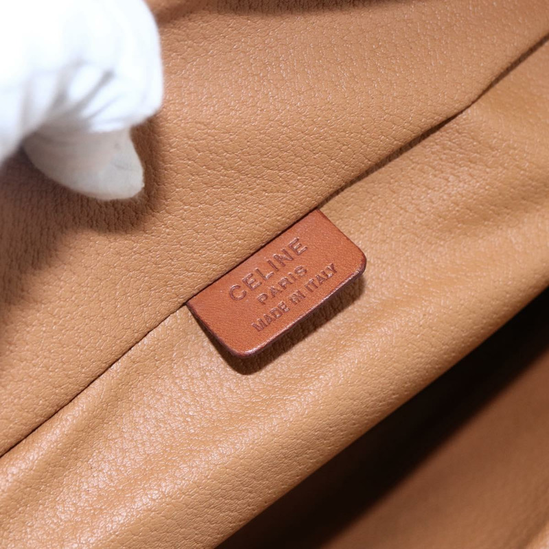 【日本直送】CELINE Macadam帆布化妝包 PVC皮革 棕色 金色 正品 ep11040-16