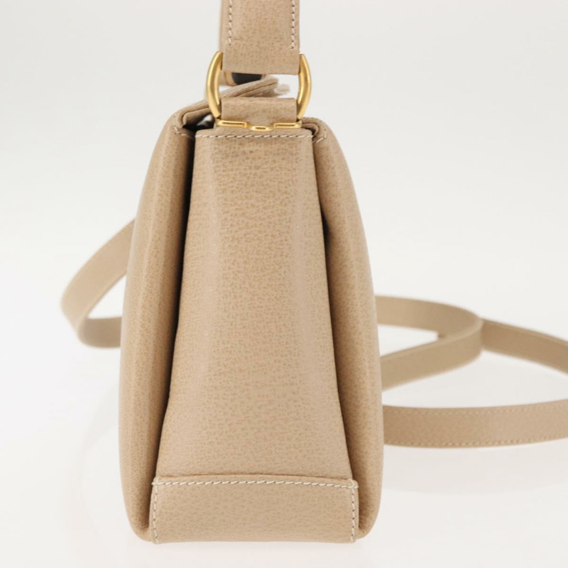 【日本直送】GUCCI 竹節手提包 皮革 兩用 米色 金色 000 781 0175 正品 ep10980-2