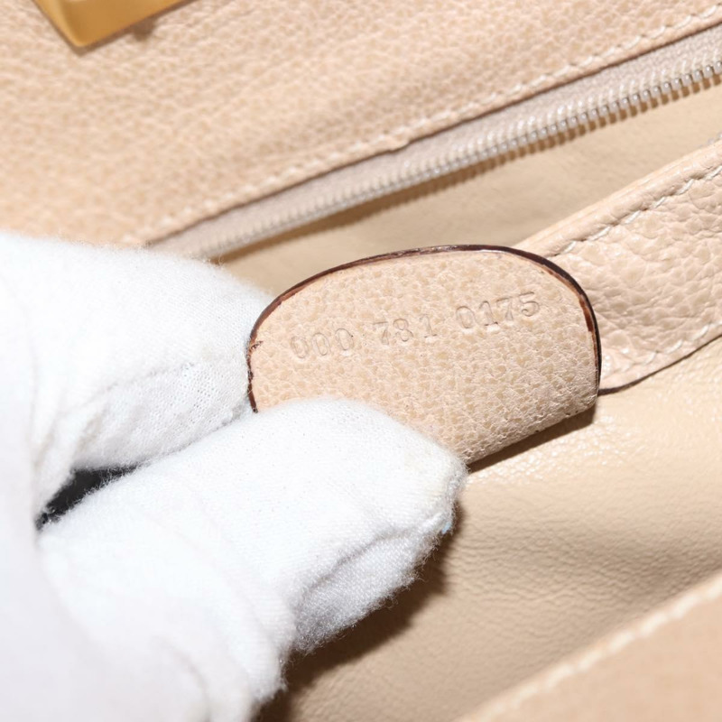 【日本直送】GUCCI 竹節手提包 皮革 兩用 米色 金色 000 781 0175 正品 ep10980-11