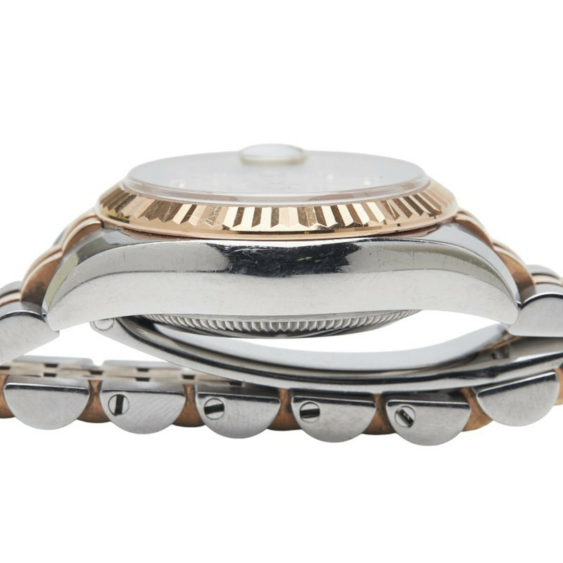 勞力士 Datejust 179171NG 自動腕錶，鑲嵌 10 顆鑽石，白色貝殼紋錶盤，不銹鋼和 18K 玫瑰金材質，女士腕錶，勞力士-5