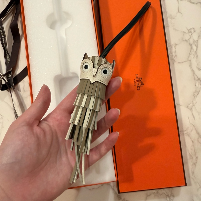💖Hermes 貓頭鷹 吊飾 掛飾💖 全新-3