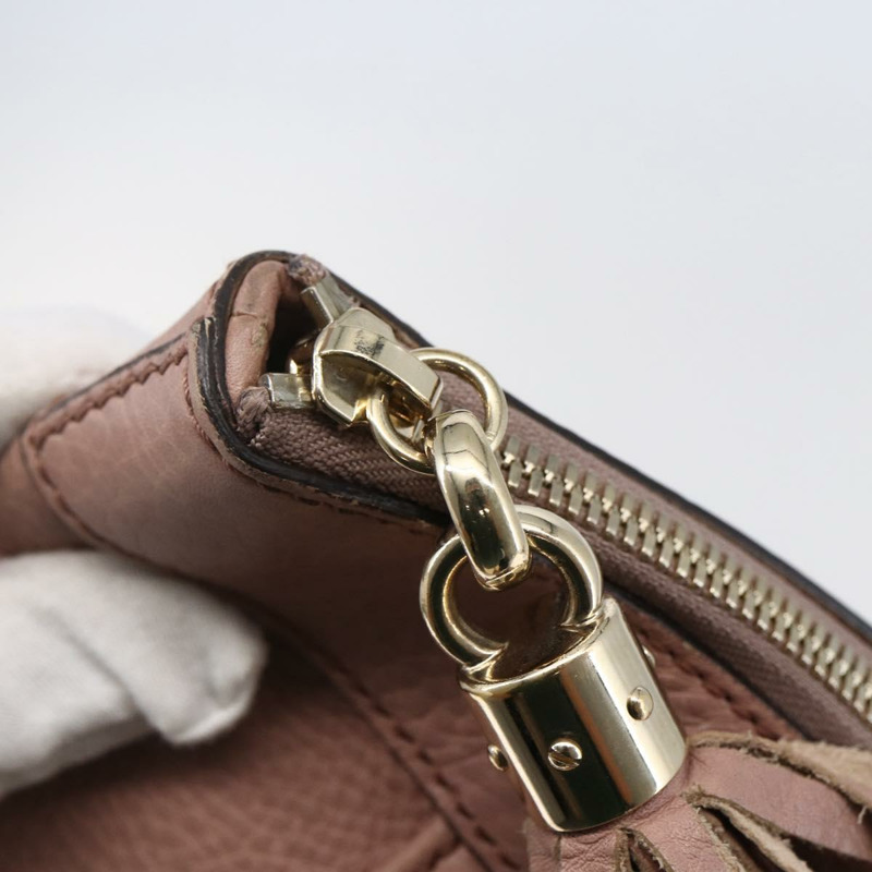 【日本直送】GUCCI Soho 手提包 皮革 粉紅色 正品 ep11088-9