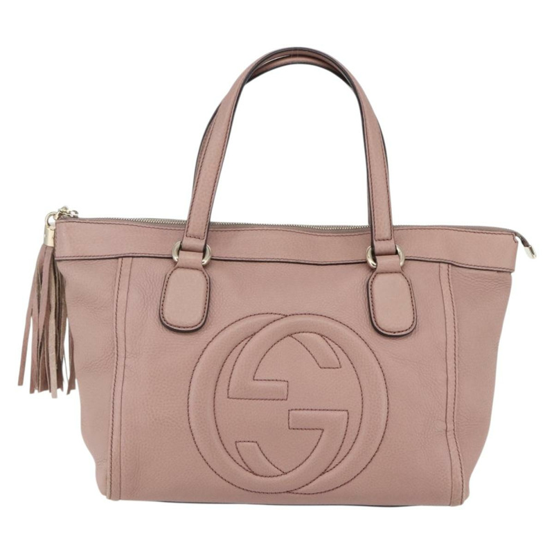 【日本直送】GUCCI Soho 手提包 皮革 粉紅色 正品 ep11088-12