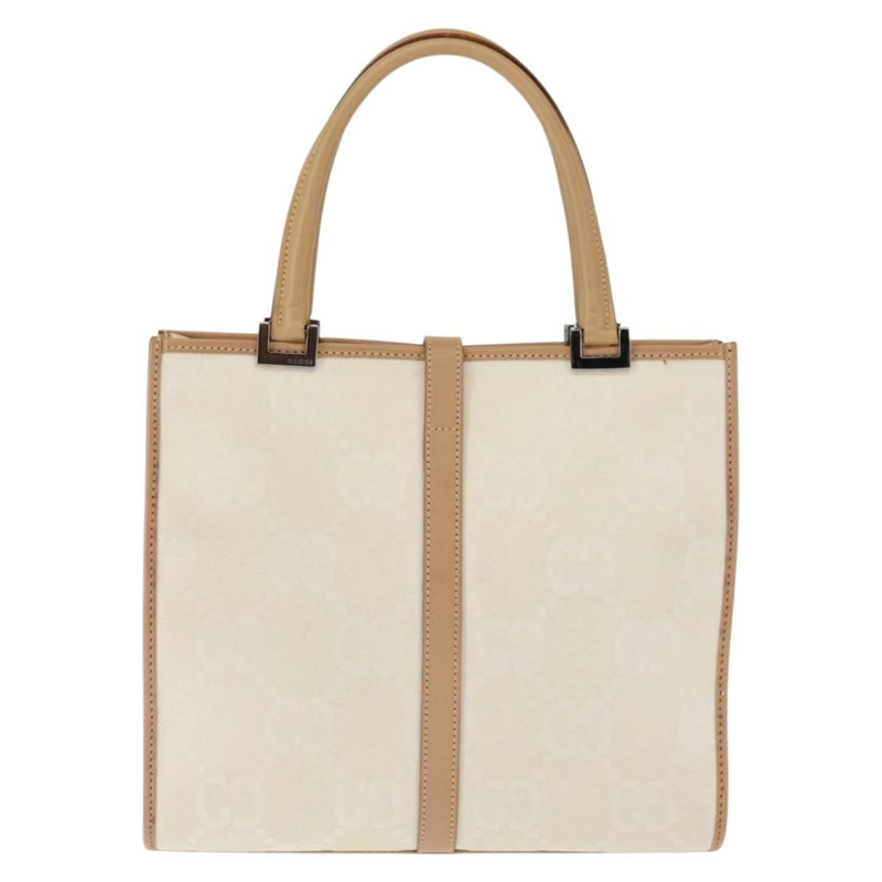 【日本直送】GUCCI GG帆布Jackie手提包 帆布皮革 白色 米色 正品 ep11053-1