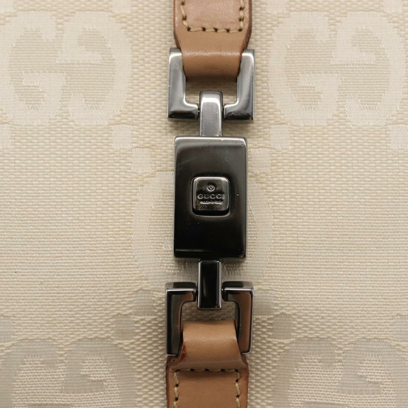 【日本直送】GUCCI GG帆布Jackie手提包 帆布皮革 白色 米色 正品 ep11053-16