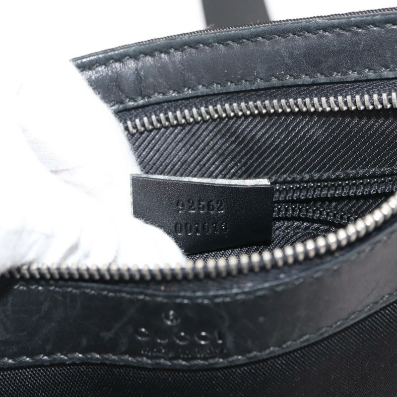 【日本直送】GUCCI 單肩包 帆布皮革 黑色 正品 ep11047-11