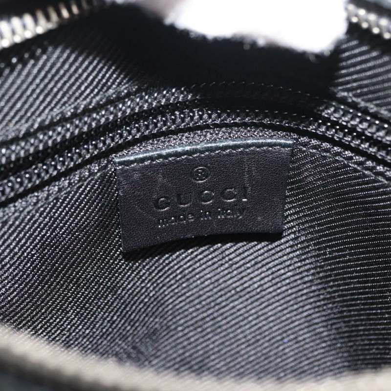 【日本直送】GUCCI 單肩包 帆布皮革 黑色 正品 ep11047-17