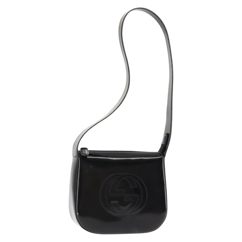 【日本直送】GUCCI 黑色漆皮單肩包 正品 ep10963-0