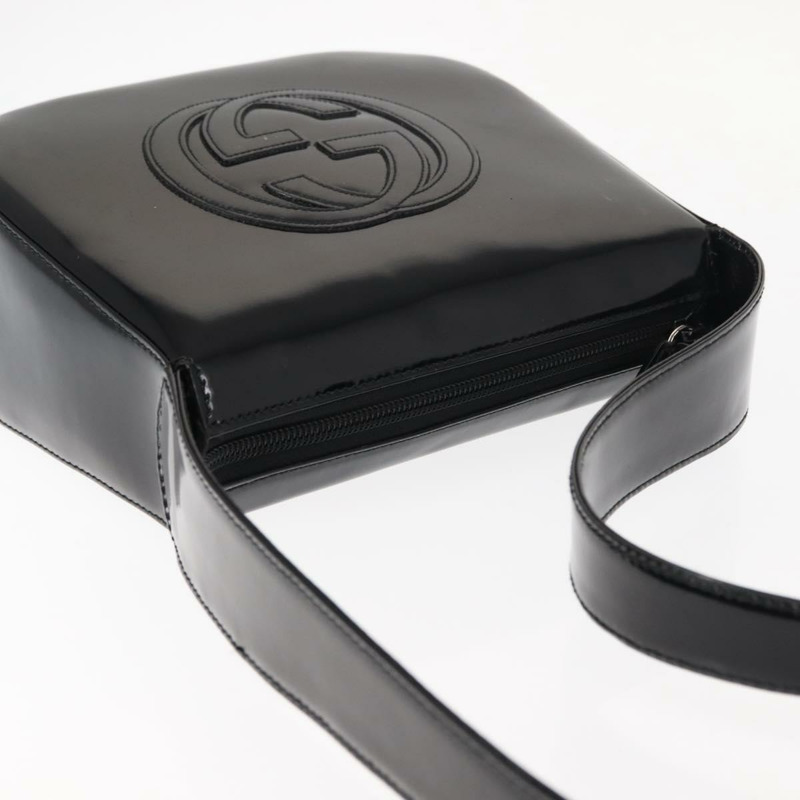 【日本直送】GUCCI 黑色漆皮單肩包 正品 ep10963-5