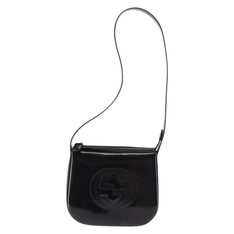 【日本直送】GUCCI 黑色漆皮單肩包 正品 ep10963-12