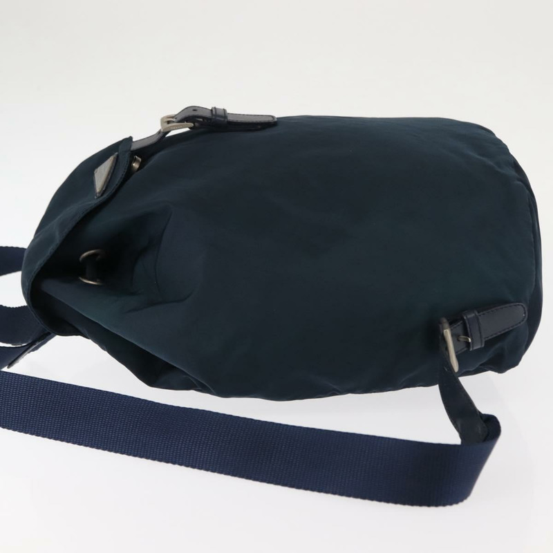 【日本直送】PRADA 雙肩包 尼龍 海軍藍 銀色 正品 BA6876-3