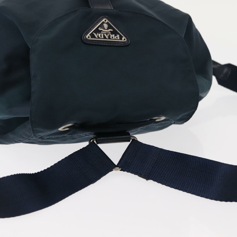 【日本直送】PRADA 雙肩包 尼龍 海軍藍 銀色 正品 BA6876-5