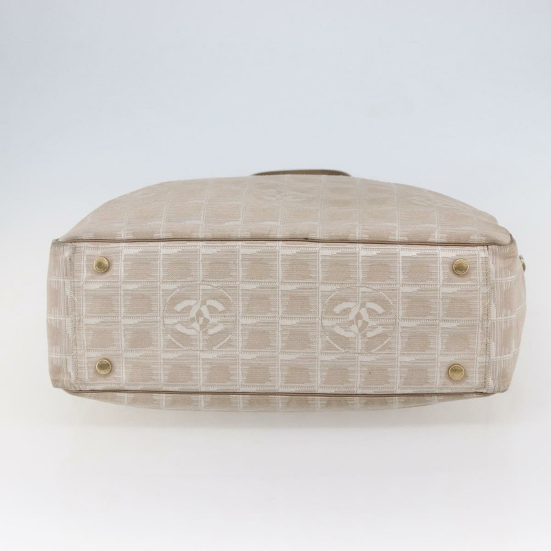 【日本直送】香奈兒新旅行系列托特包 尼龍 米色 金色 CC 標誌 正品 BA6873-4