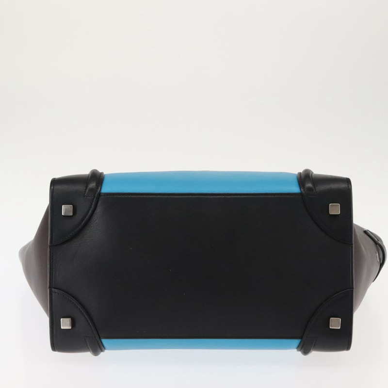 【日本直送】CELINE Luggage Mini Shopper 手提包 皮革 黑色 藍色 正品 BA6731-4