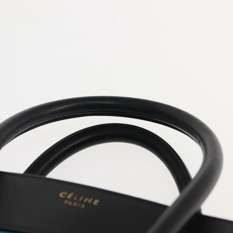 【日本直送】CELINE Luggage Mini Shopper 手提包 皮革 黑色 藍色 正品 BA6731-7