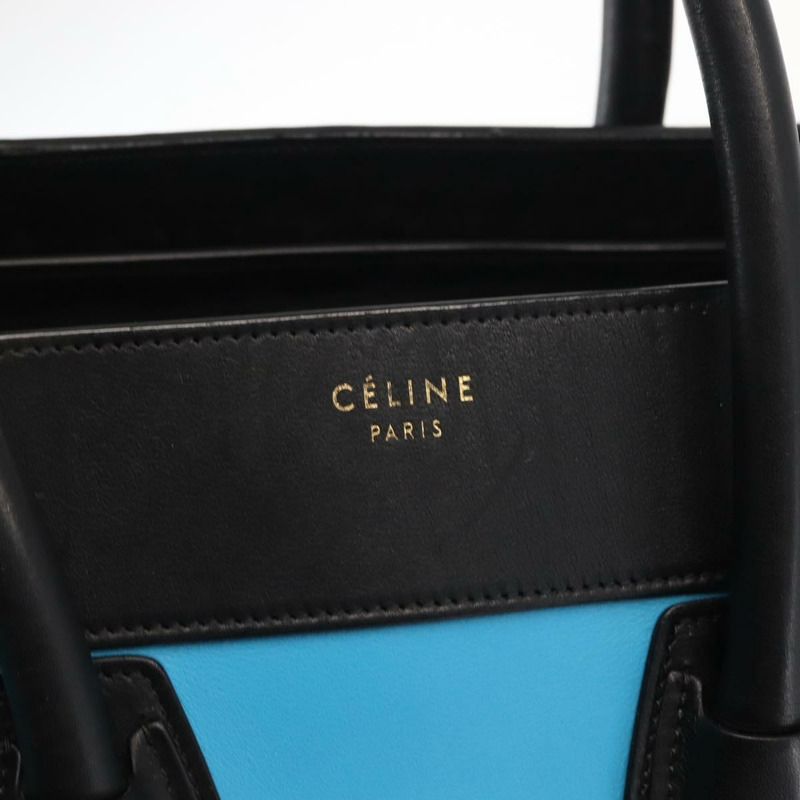 【日本直送】CELINE Luggage Mini Shopper 手提包 皮革 黑色 藍色 正品 BA6731-16