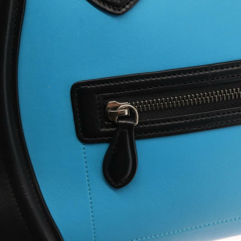 【日本直送】CELINE Luggage Mini Shopper 手提包 皮革 黑色 藍色 正品 BA6731-17