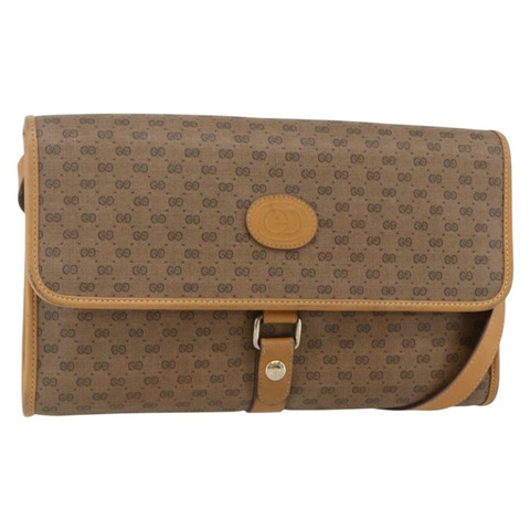 GUCCI Micro GG Supreme 單肩包 PVC 米色 金色 001 115 2681 正品 BA6741