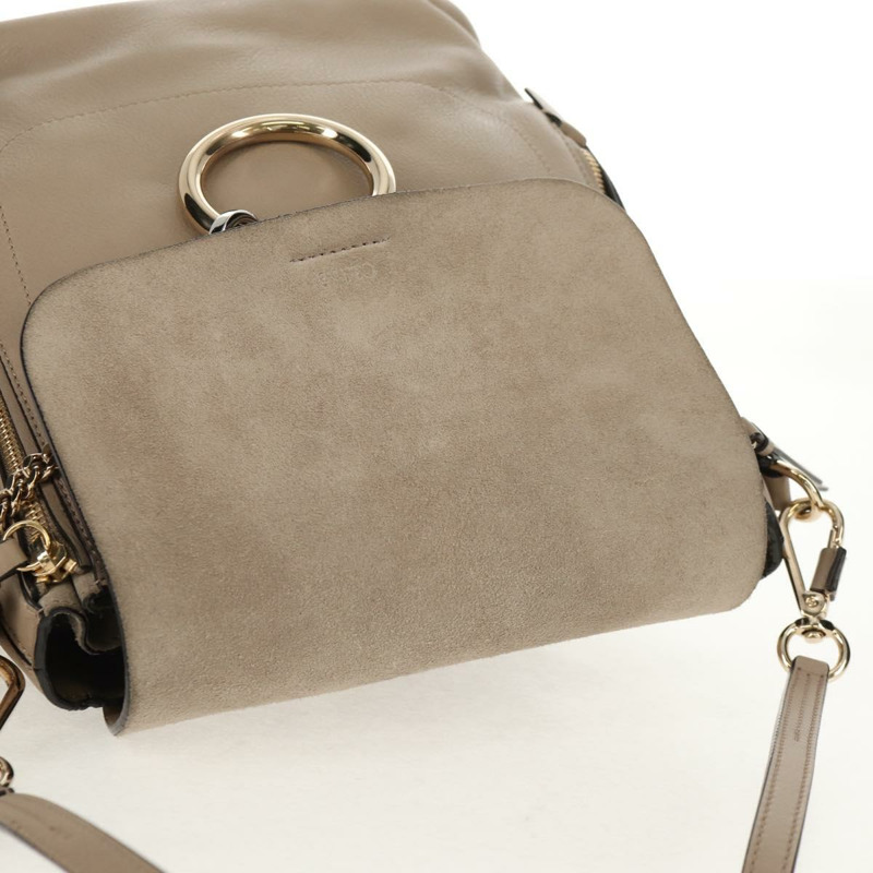 【日本直送】Chloe Fay 肩背包 麂皮 米色 金色 正品 BA6829-5