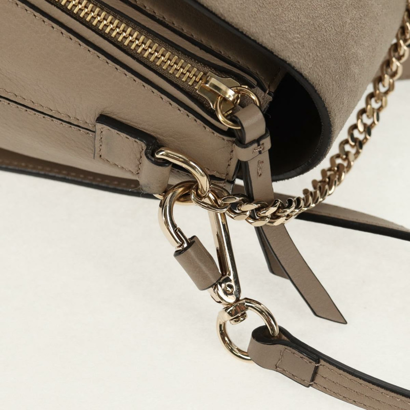 【日本直送】Chloe Fay 肩背包 麂皮 米色 金色 正品 BA6829-22