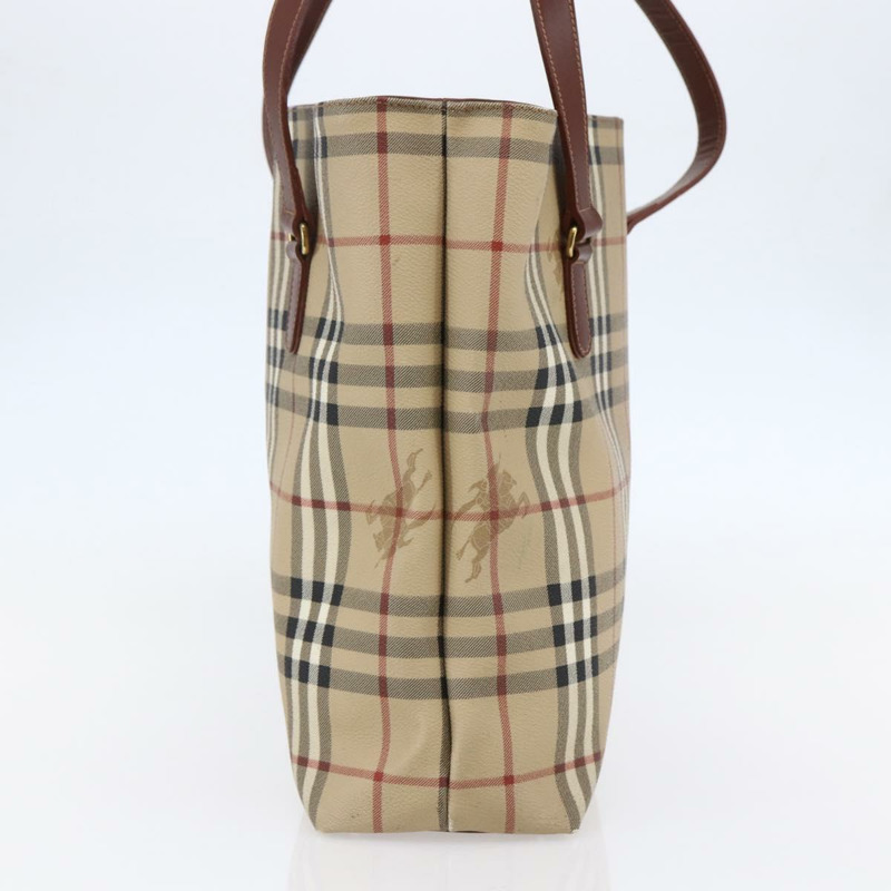 【日本直送】BURBERRY Nova 格紋手提包 PVC 皮革 棕色 米色 正品 BA6892-3