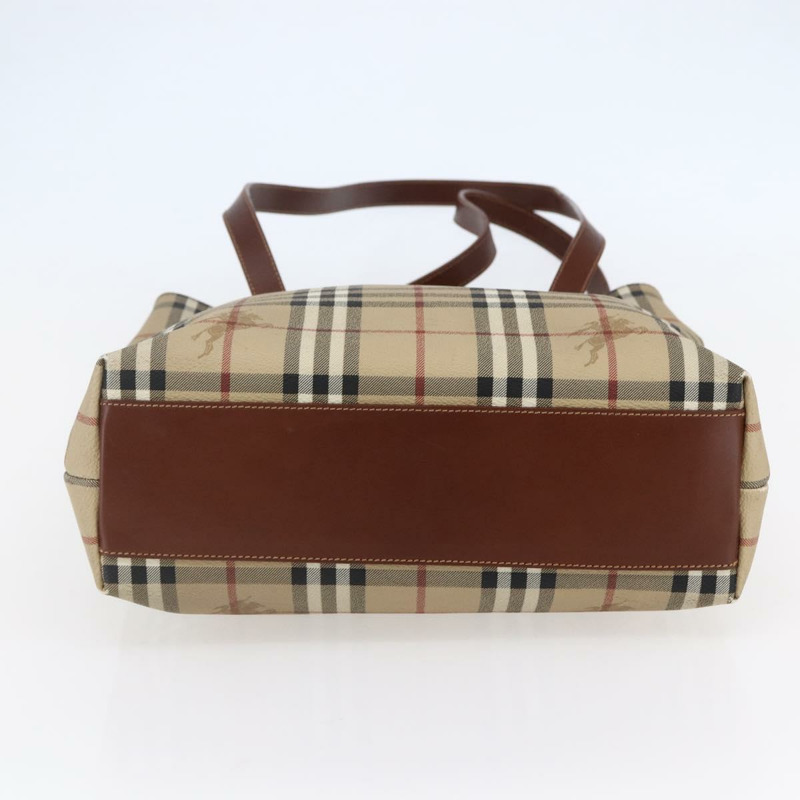 【日本直送】BURBERRY Nova 格紋手提包 PVC 皮革 棕色 米色 正品 BA6892-4