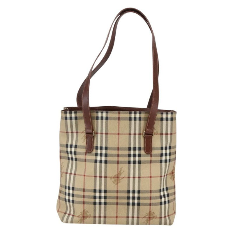 【日本直送】BURBERRY Nova 格紋手提包 PVC 皮革 棕色 米色 正品 BA6892-12