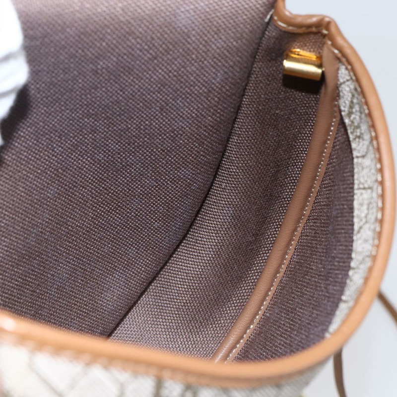 【日本直送】Christian Dior 蜂巢帆布肩背包 PVC 皮革 米色 正品 BA6819-16